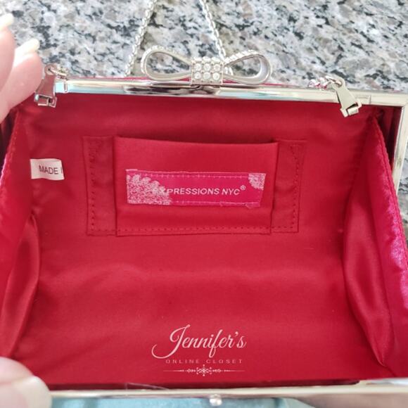 3/$30 Expressions NYC Red Evening Clutch - Picture 6 of 9